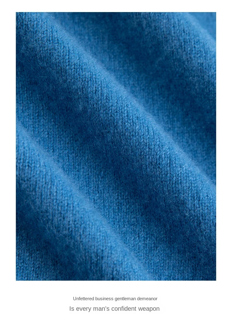 100% reiner Merinowollpullover für Herren, V-Ausschnitt, Strickpullover, große Größen, Kaschmir, Herbst/Winter, neuer Langarmpullover, hochwertige Oberteile – Detail 15