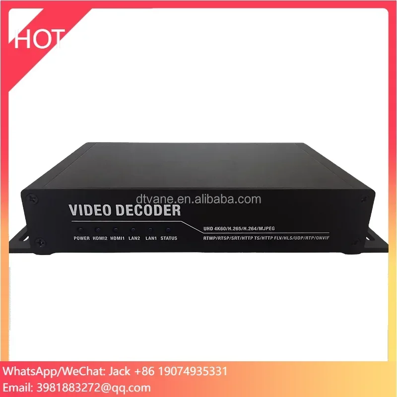 

CCTV IP Camera VIdeo Decoder 4K CCTV RTSP SRT IP To HD Video Decoder With 36 Channels Splicing Out