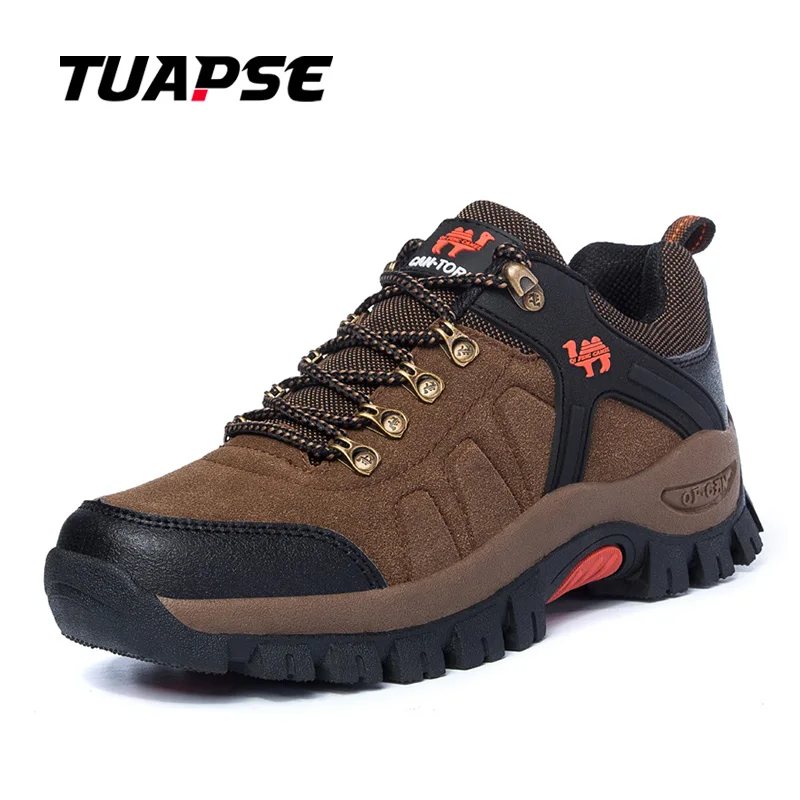 

TUAPSE Suede Leather Outdoor Hiking Shoes Men & Women Autumn Shock Absorption Breathable Walking Climbing Brand Trekking Shoes