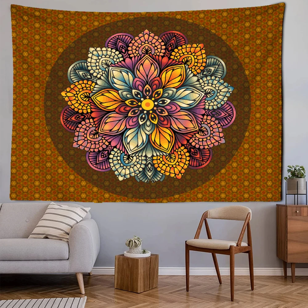 Floral Arrangement Tapestry Classic Retro Style Pattern Stitching Ideas Living Room Bedroom Wall Hanging Decoration