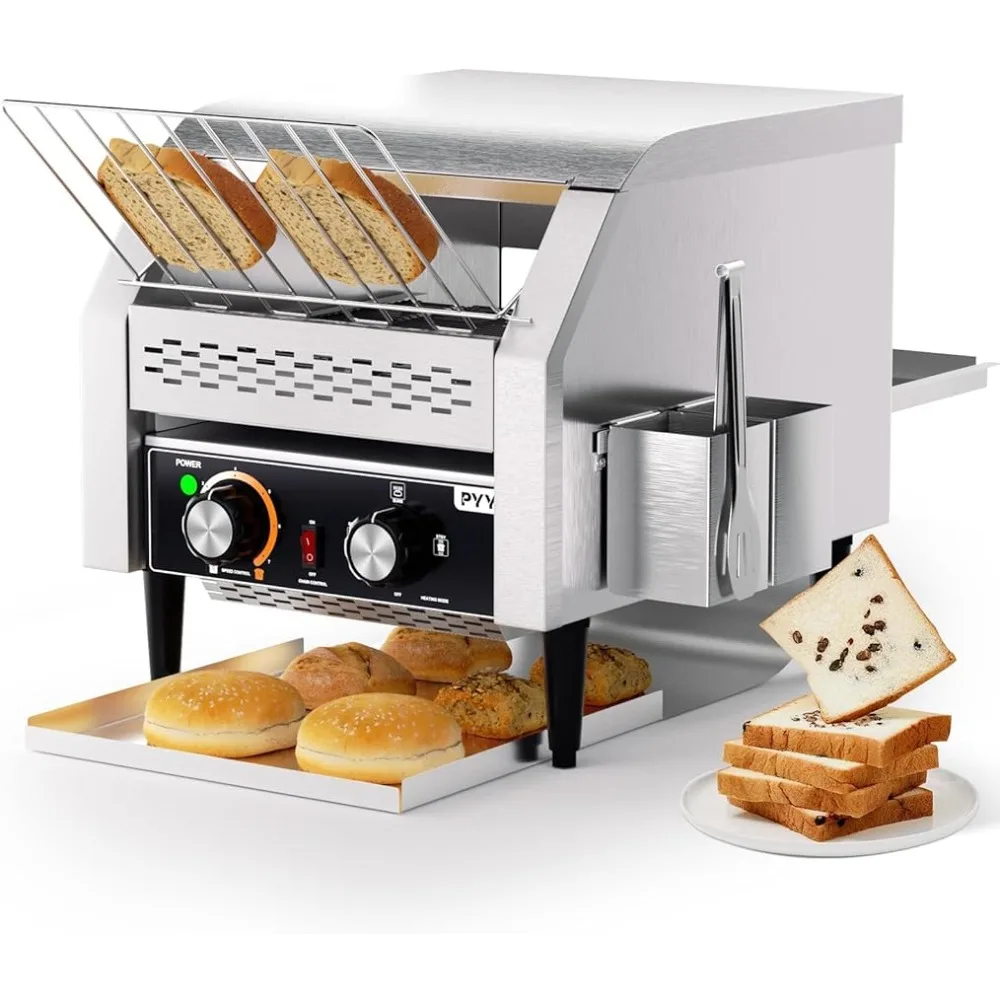 

Commercial Toaster 300 Slices/Hour Conveyor Restaurant Toaster for Bun Bagel Bread Heavy Duty Stainless Steel Conveyor Toaster