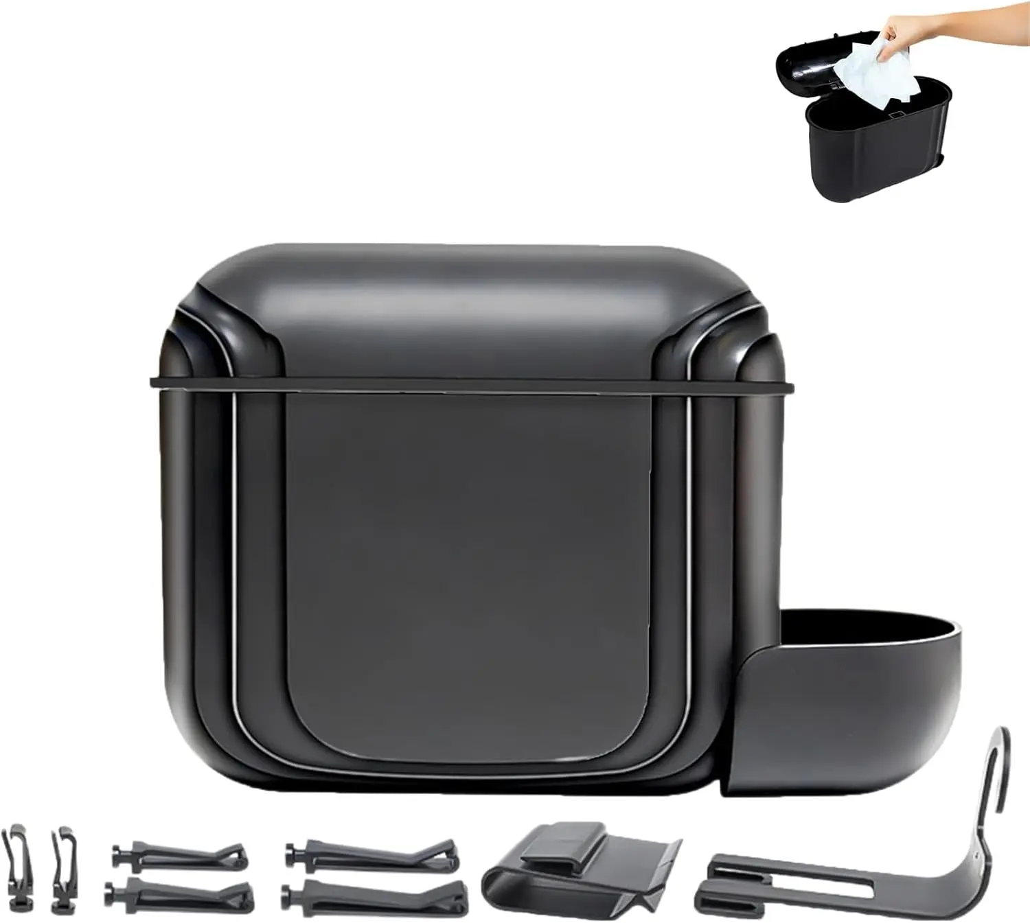 

Car Trash Can with Lid Leakproof Auto Garbage Bin for Car Truck Vehicle Includes Trash Bags Multipurpose Small Waste Container