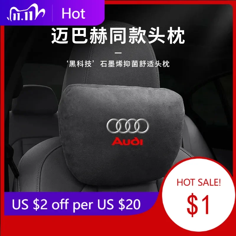 

2025 Hot For Audi A1 A3 A4 A5 A6 A7 A8 Q3 Q5 Q7 Q8 RS4 RS5 S3 S4 S5 Suede Car Headrest Neck Support Seat Lumbar Cushion Soft Nec