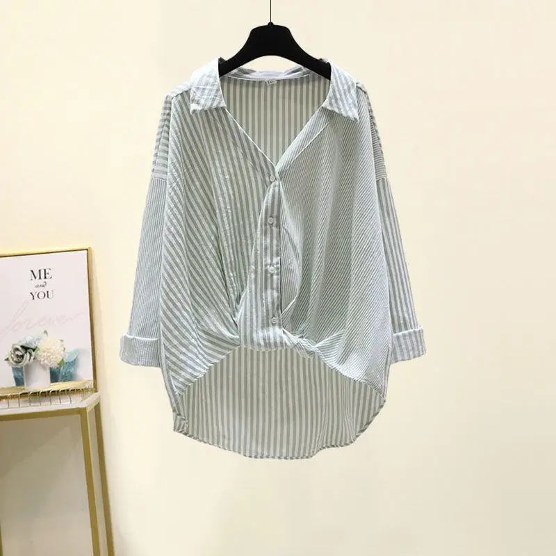 

Women's Striped irt with Susp Jeans Long Sve Loose Fit Ladies Premium irt Other Material 00% Autumn Collection