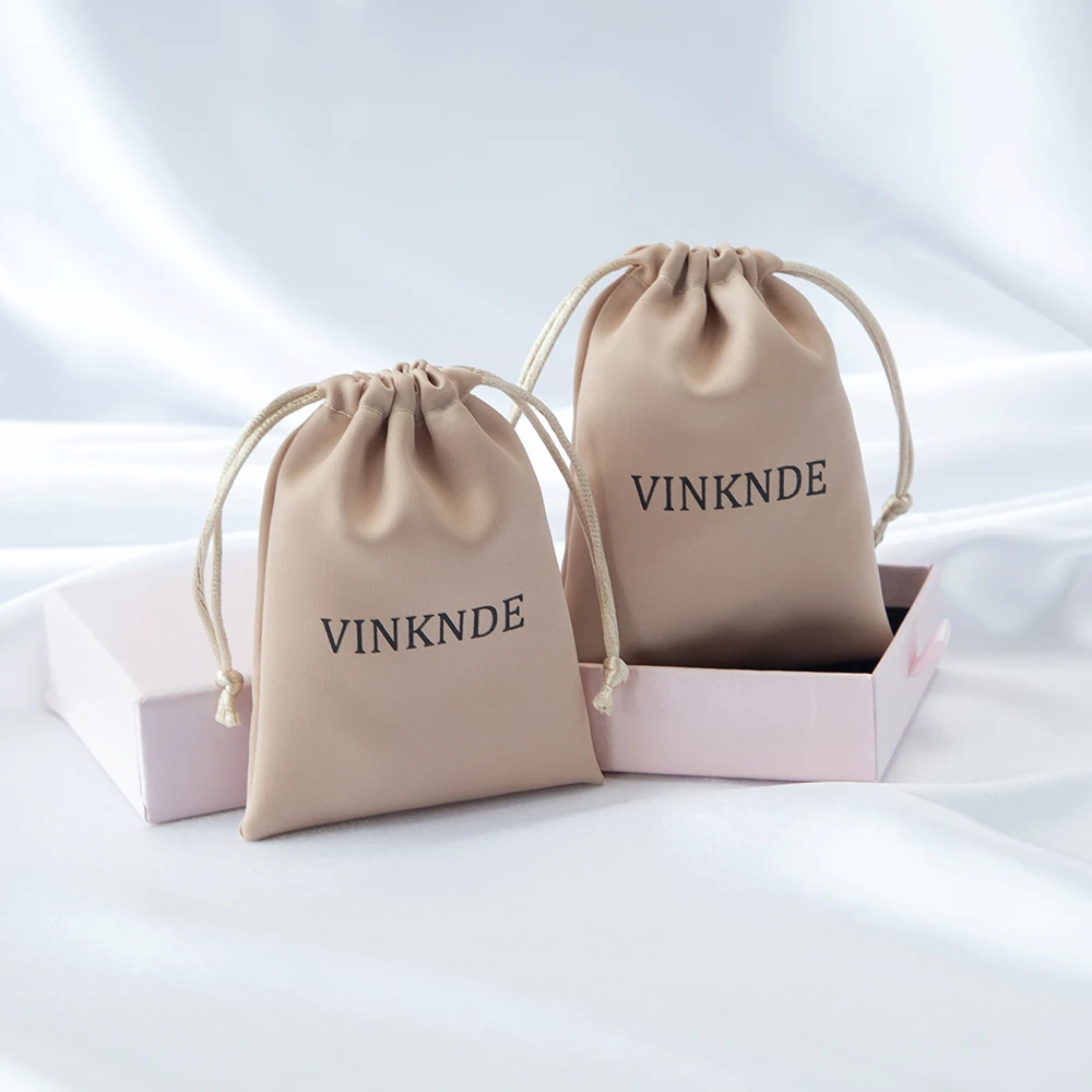 100 قطعة شعار مخصص الخوخ الحرير مجوهرات المنظم الحقيبة هدايا الزفاف الحلوى أكياس للهدايا الصغيرة الساتان الرباط تخزين المجوهرات #5