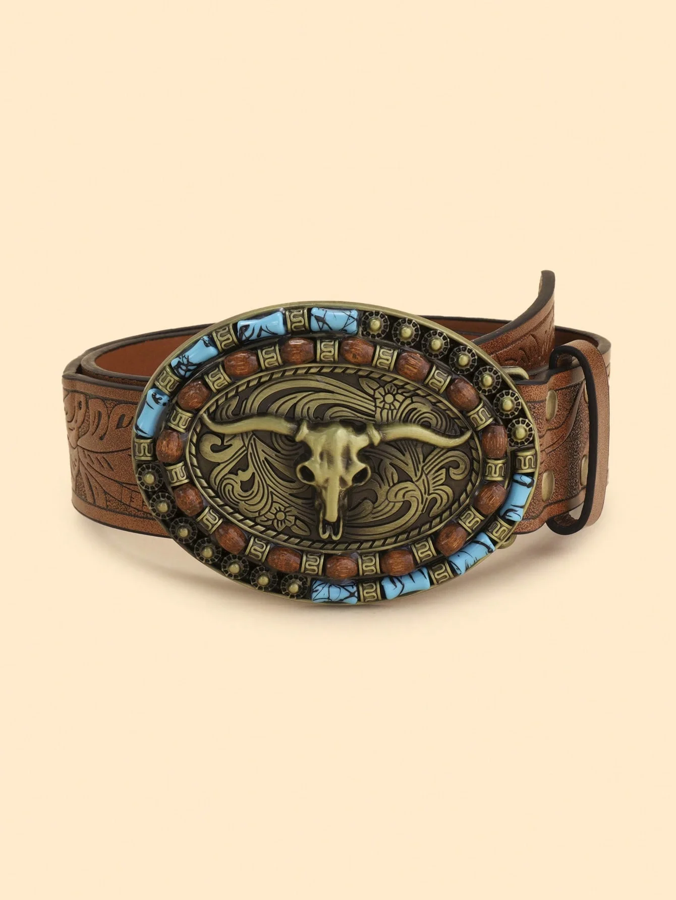 

1 шт., женский новый модный женский ремень из искусственной кожи в стиле быка, универсальный студенческий ремень на четыре сезона в американском западном ковбойском стиле