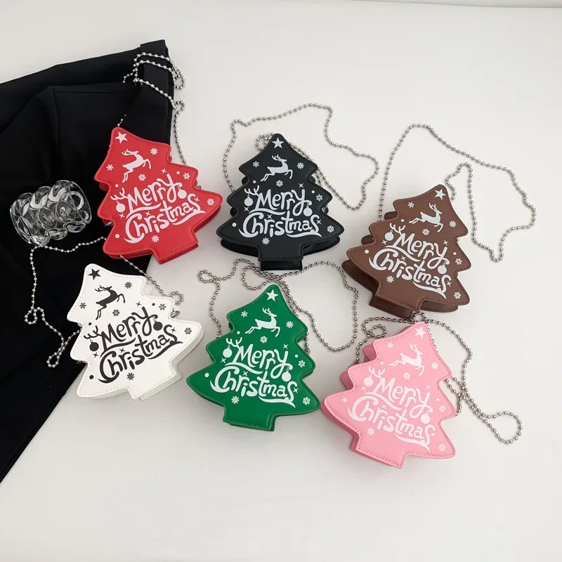 Neue personalisierte Weihnachtsbaumtasche in trendiger, vielseitiger Umhängetasche mit Kette, Umhängetasche, speziell geformte Brieftasche