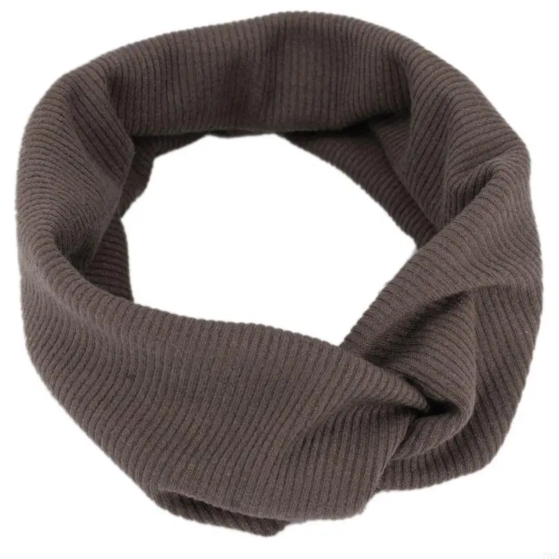 77HE Korean Women Vintage Ribbed Knit Wide Headband Criss for Cross Twist Knotted