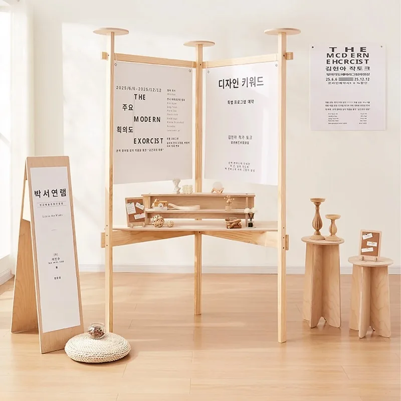 Product display stands, information bulletin boards, booths, cultural publicity display stands, vertical solid wood booths,