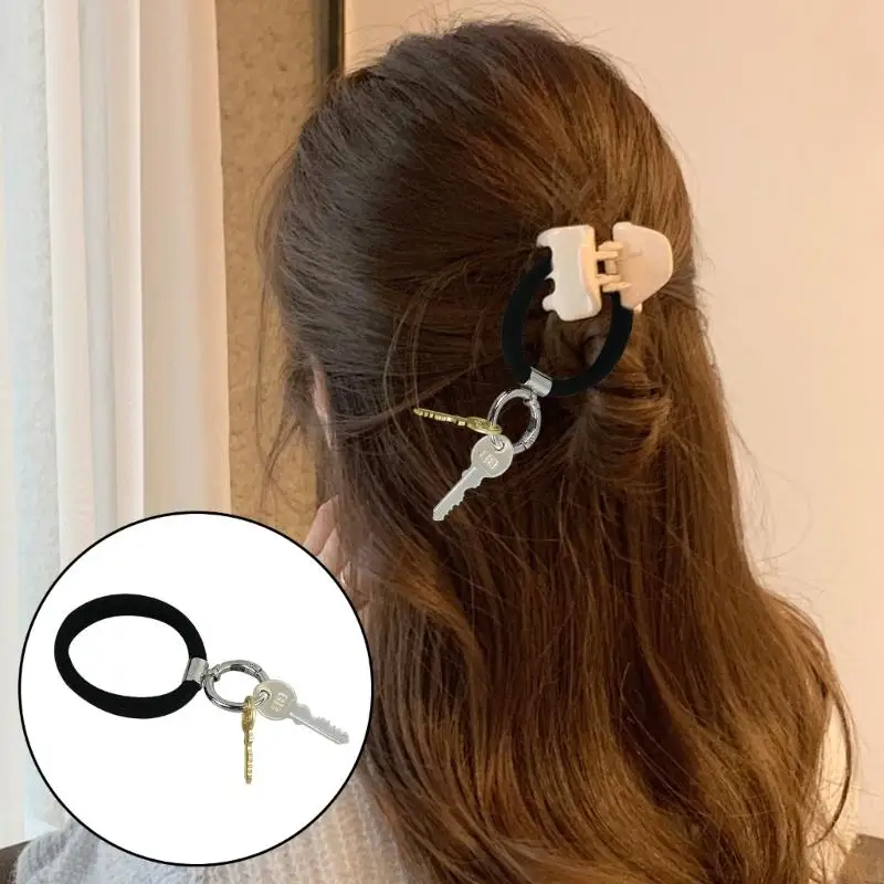 

P88B Korean Elegant Hair Rope Key Ornament Hair Scrunchies Women Elastic Hair Bands Accessories Headdress Ponytail Holder