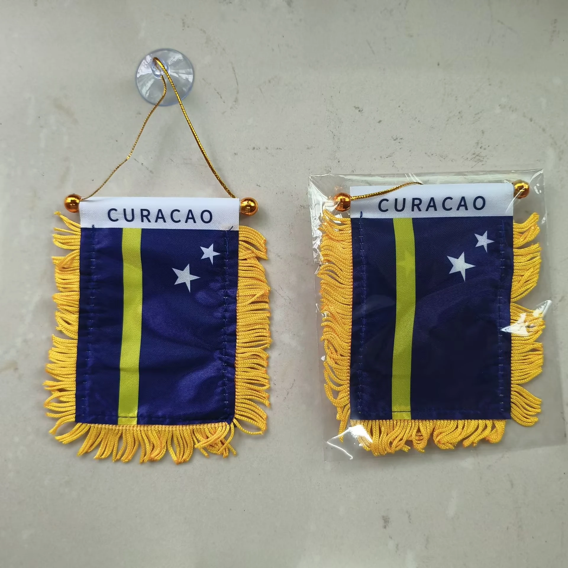 aerxemrbrae  8*12cm  Curacao Mini Window flag  Polyester Hanging Curacao pennant Flags Curacao Car Glass banner
