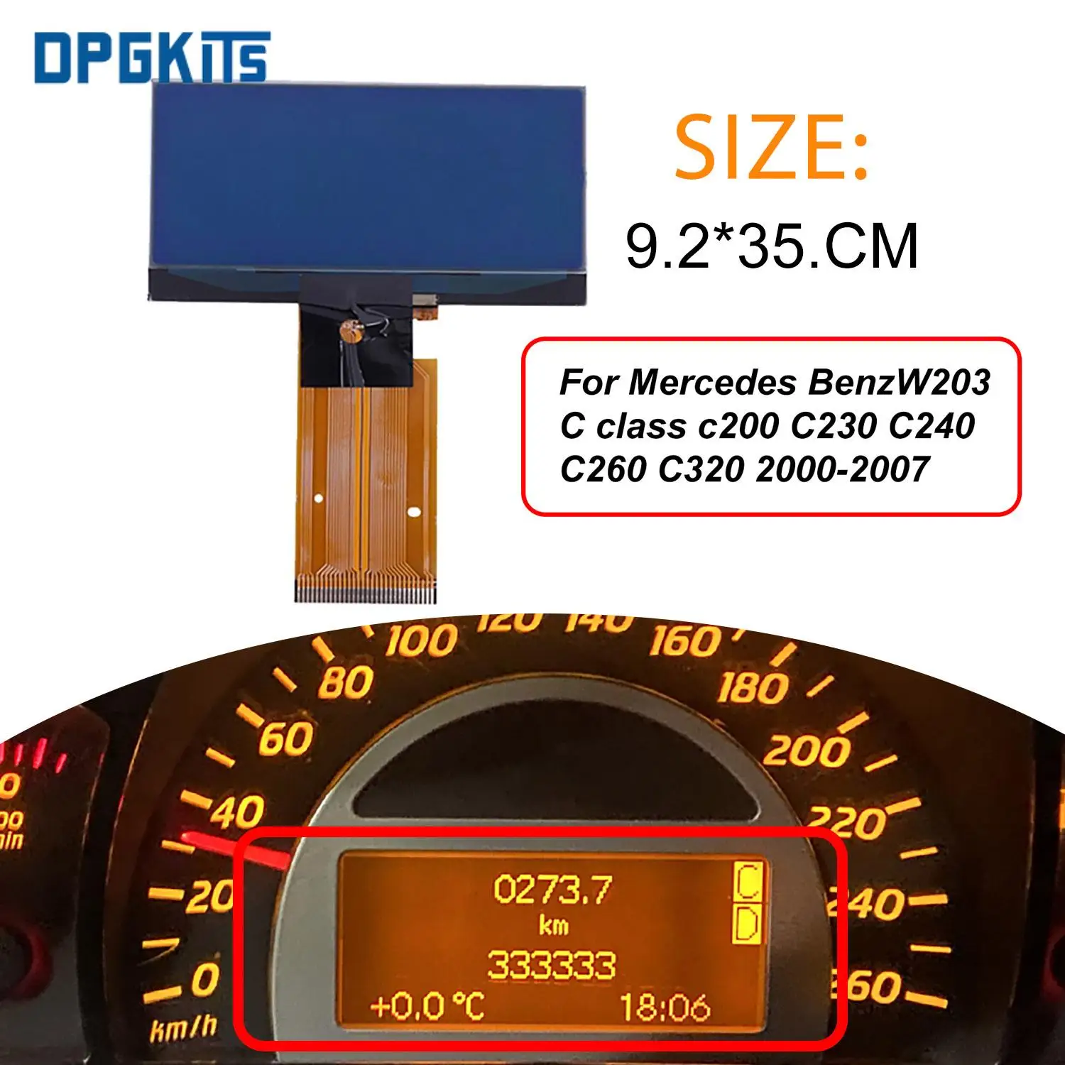 

1PC New Car Dashboard LCD Screen Display For Mercedes Benz C180 C200 C230 Kompressor C32 C30 AMG C240 High Quality Auto Part