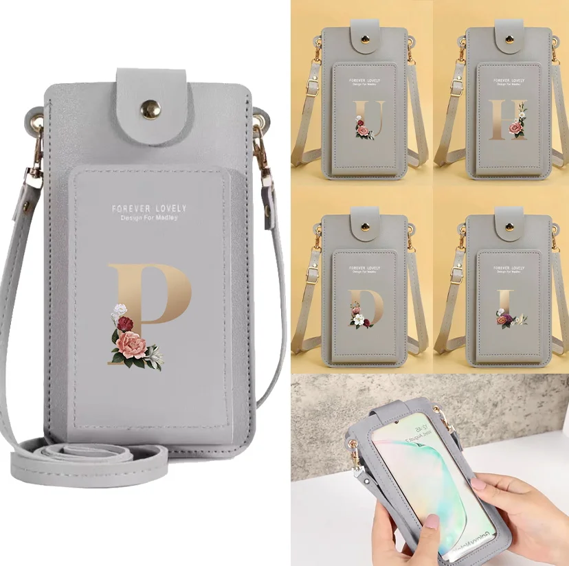 

Mobile Phone Bag New Women Cell Phone Bag Strap Shoulder Bag Gold Printing Series Small Crossbody Bags for Travel Purse