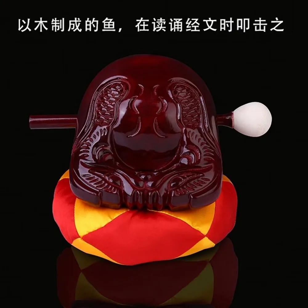 

Camphor Wood Wooden Fish 12 Inch Light Color Full Set Buddhist Temple Supplies Religious Instrument Home Use