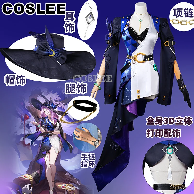 Coslee Jade Cosplay Honkai: Star Rail Kostuum Uniform Jurk Game Suit Halloween Carnaval Party Outfit Vrouwen XS-3XL Nieuw