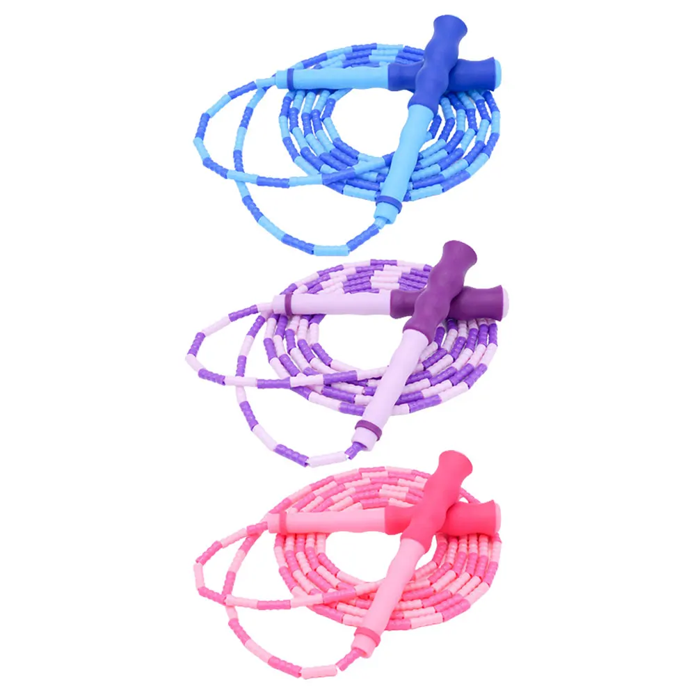 

3 Pcs Jump Rope Beaded Adjustable Segmented Lightweight Supple Ergonomic Anti Slip Kids Adults Fitness Sports Toddler Exercise
