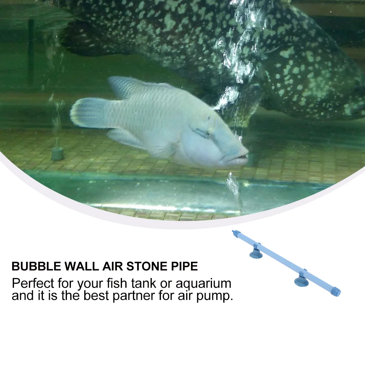 

10- Air Stone Tube For Fish Tank Aquarium 2 Suction Cups Durable Plastic Rubber Bubbler Bar Aerator Tool