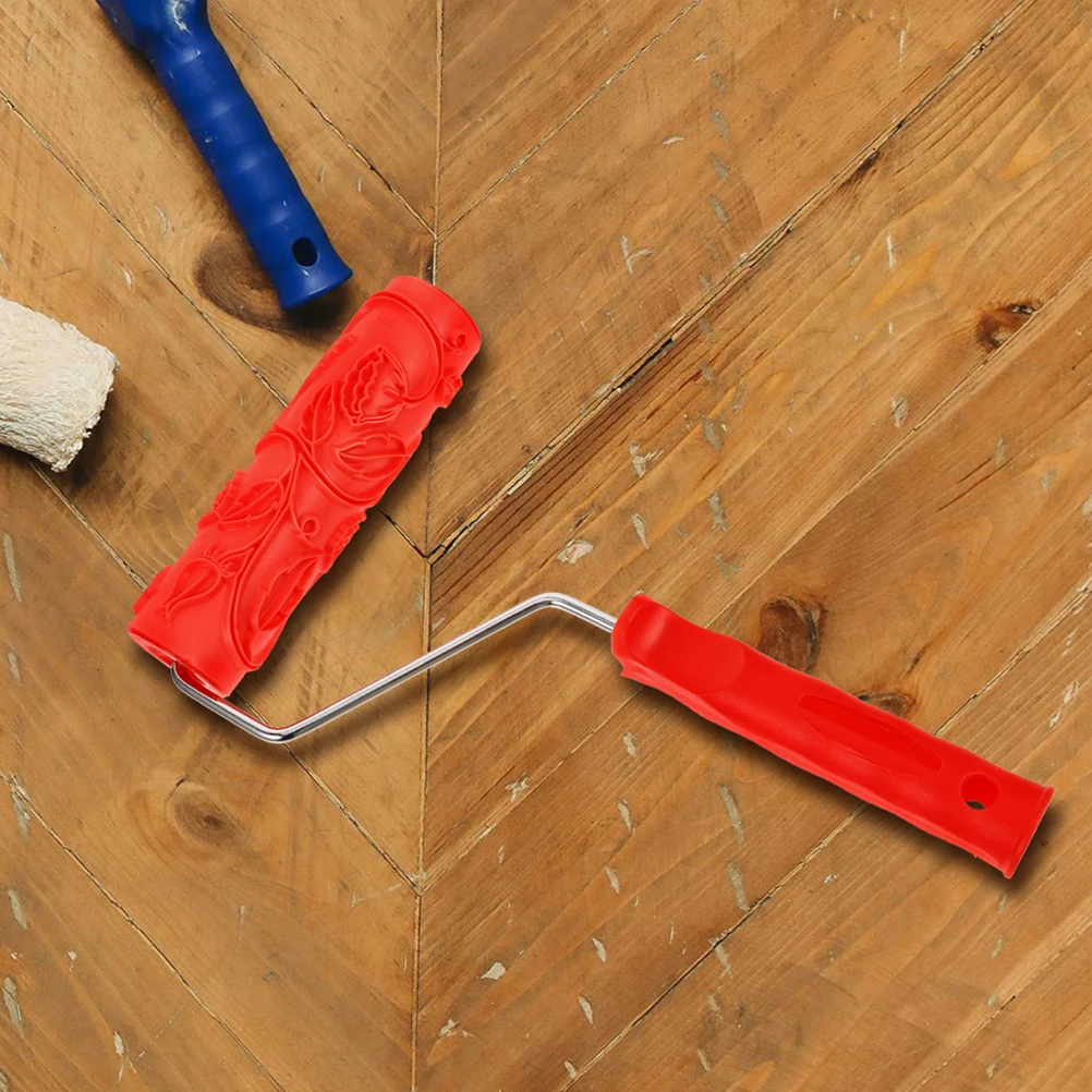 

2Pcs 7Inch Texture Paint Rubber Grain Wall Art Embossing Decoration DIY Tools Pattern Paint Roller Wall Decor Grain Rubber