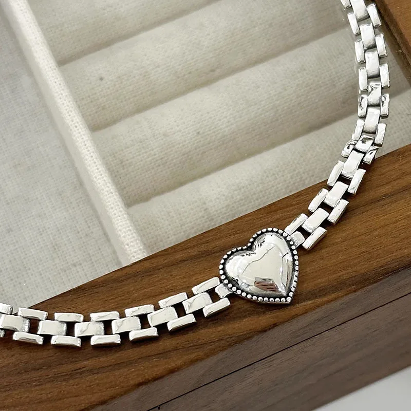 925 Sterling Silver Love Heart Bracelet for Women Gift Watch Chain Fashion Originality Design Jewelry Dropshipping