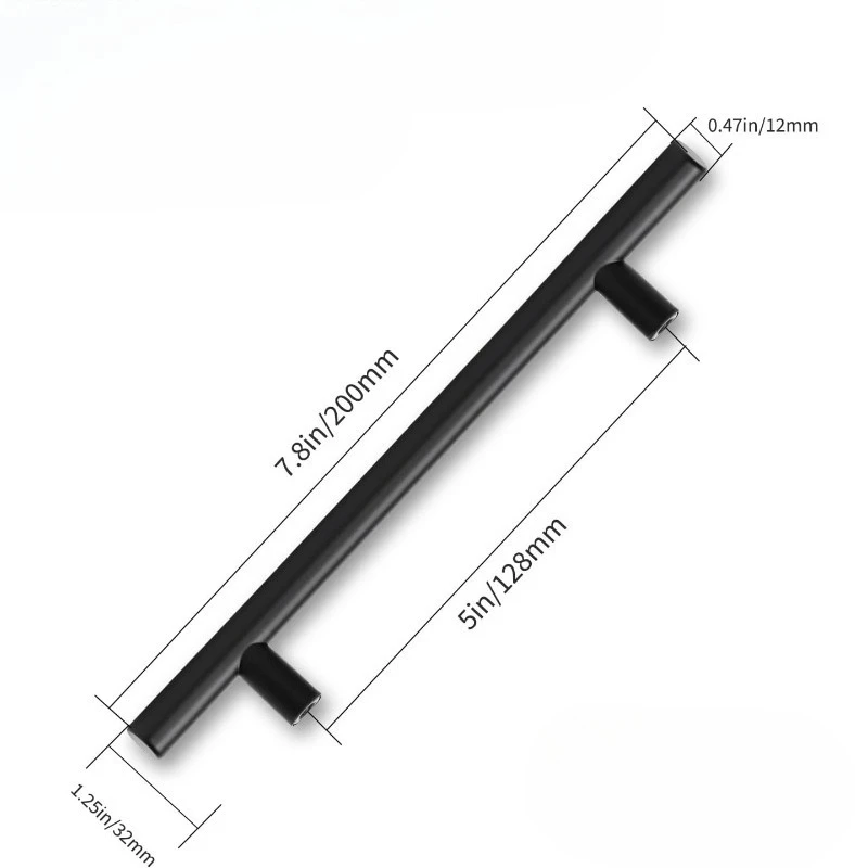 6 Pack Matte Black Stainless Steel Cabinet Pulls, Kitchen Drawer Handles Hardware for Cabinet Cupboard Wardrobe