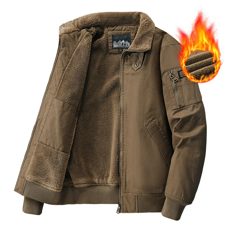 Factory Direct Sale Retro Men's Cotton Coat Loose Plus Size Thickened Jacket Workwear Style Puffer