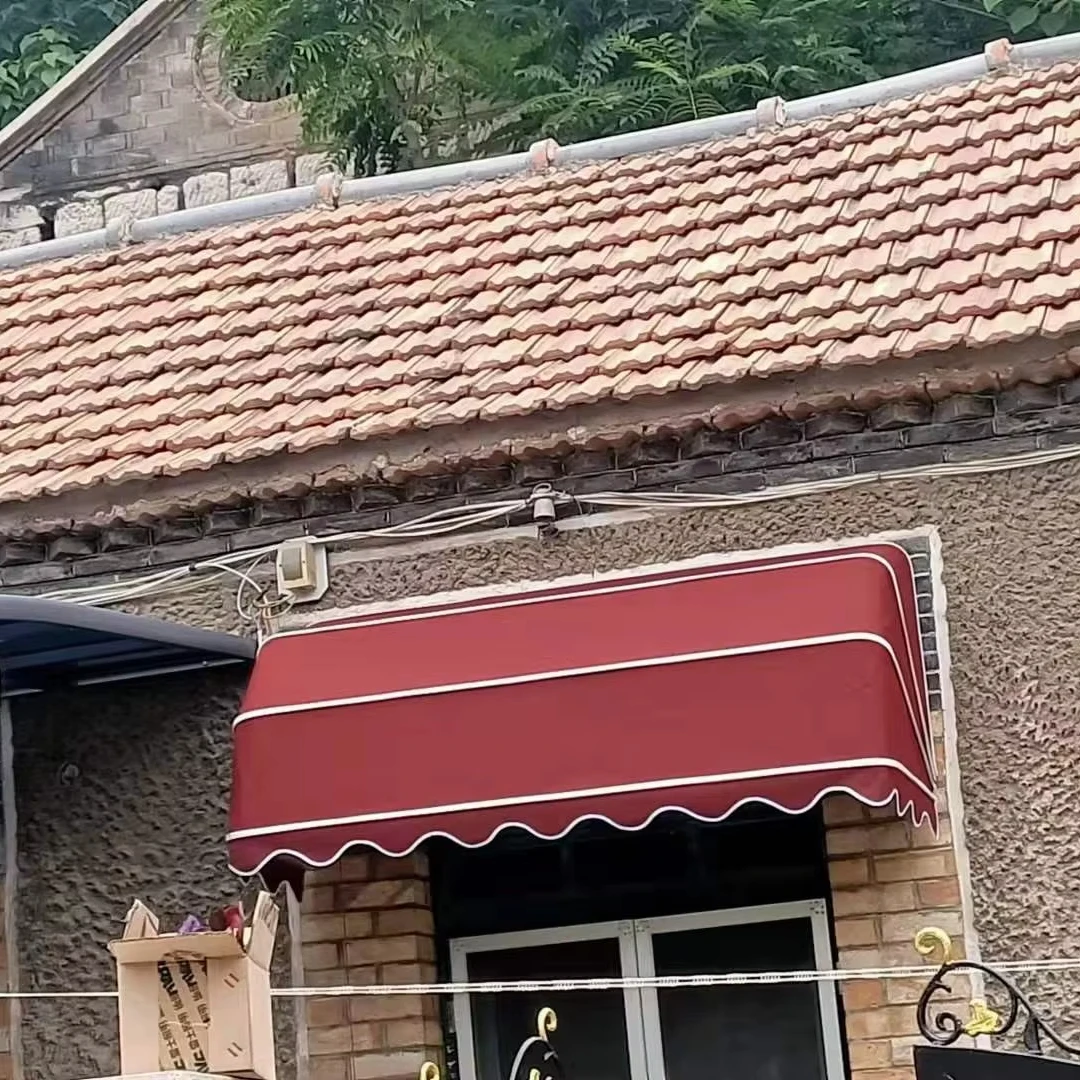 Customized French aluminum alloy outdoor balcony eaves awning home decoration curved manual retractable awning durable