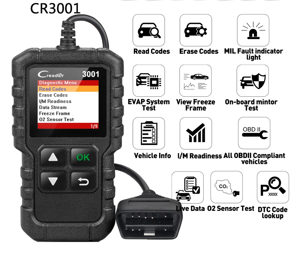 Creader 3001/CR3001 OBD II full-featured code reader overseas multilingual