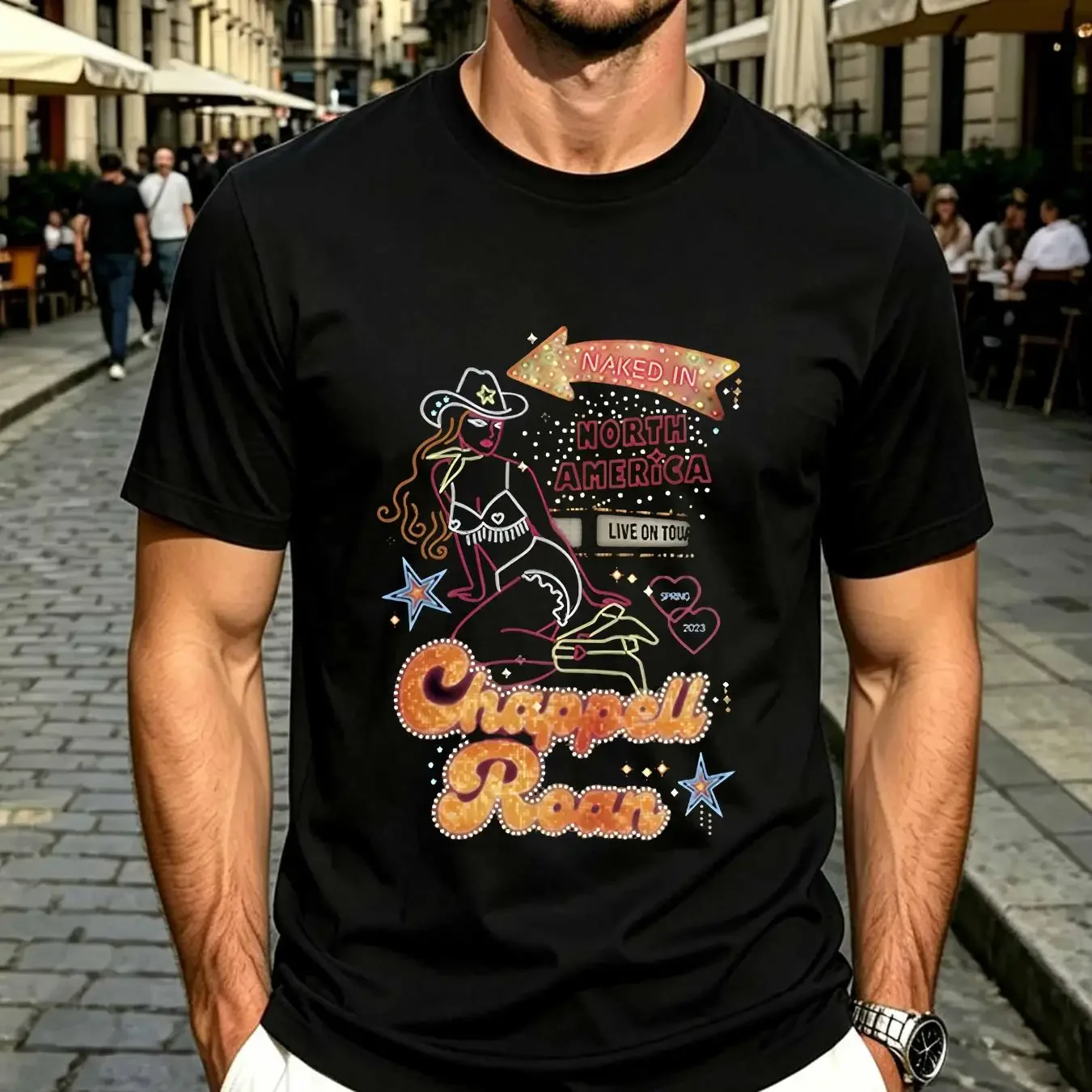 washed T Shirt 2023 Exclusive Tour Chappell Roan Cotton Black S 5XL long or short sleeves vintage Washed homme Casual graphic