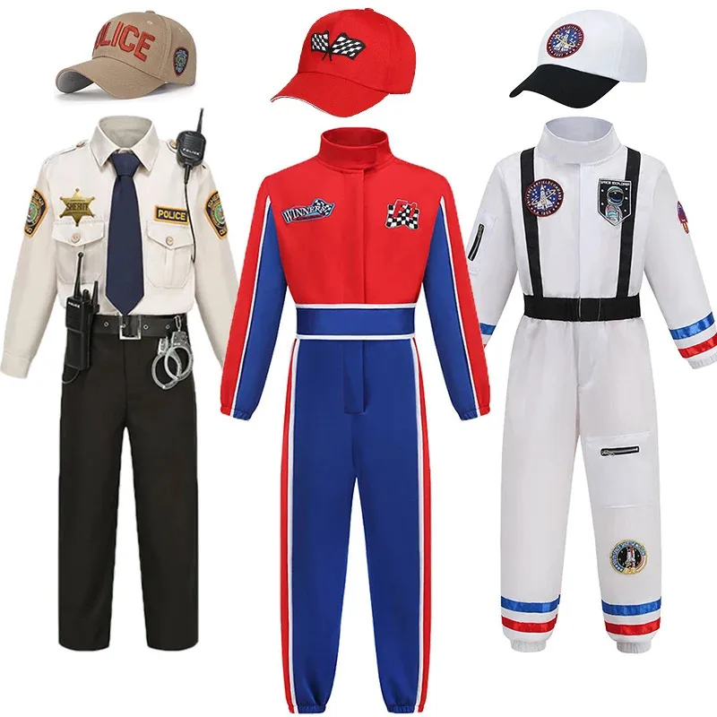 

Костюм полицейской шерифа на Хэллоуин для мальчиков, костюм гонщика-космонавта, карнавальный маскировочный фестиваль, детская одежда для выступлений