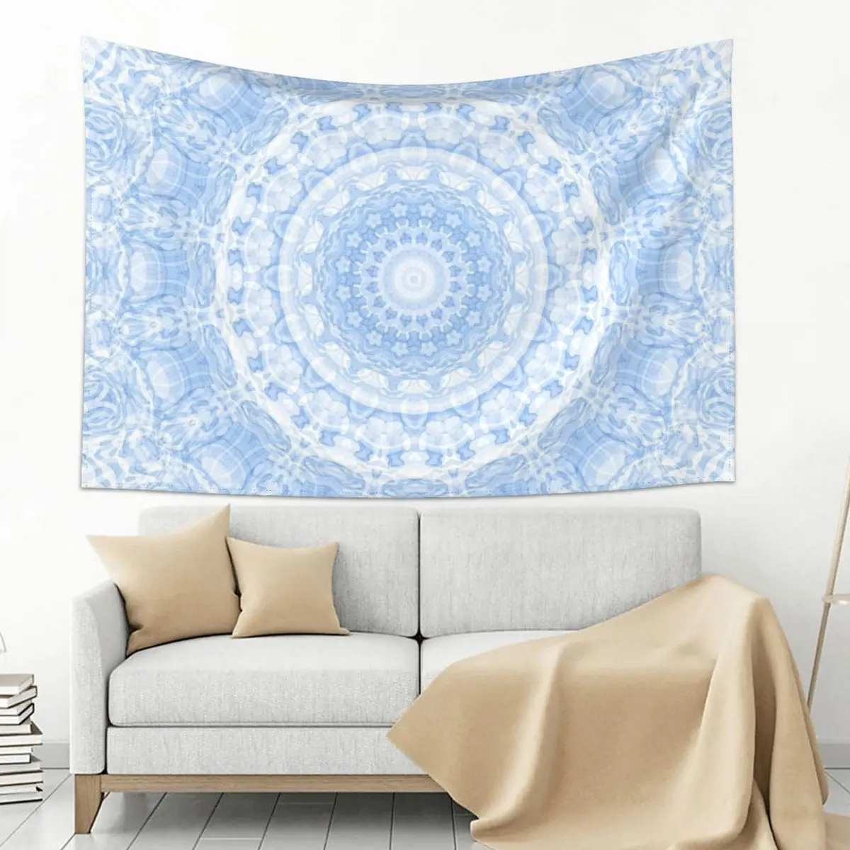 

Soft Blue Mandala Tapestry Home Decoration Living Room Decoration Aesthetic Home Decor Carpet Wall Tapestry