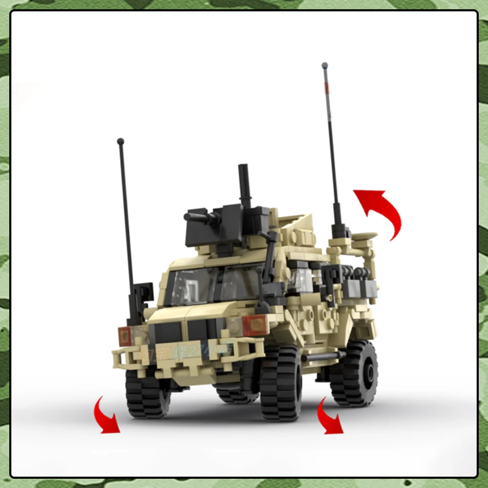 MOC Military Series Build Block British Army Husky Tactical Support Vehicle Blocks Model Bricks Toy Kit Children Toy Gifts