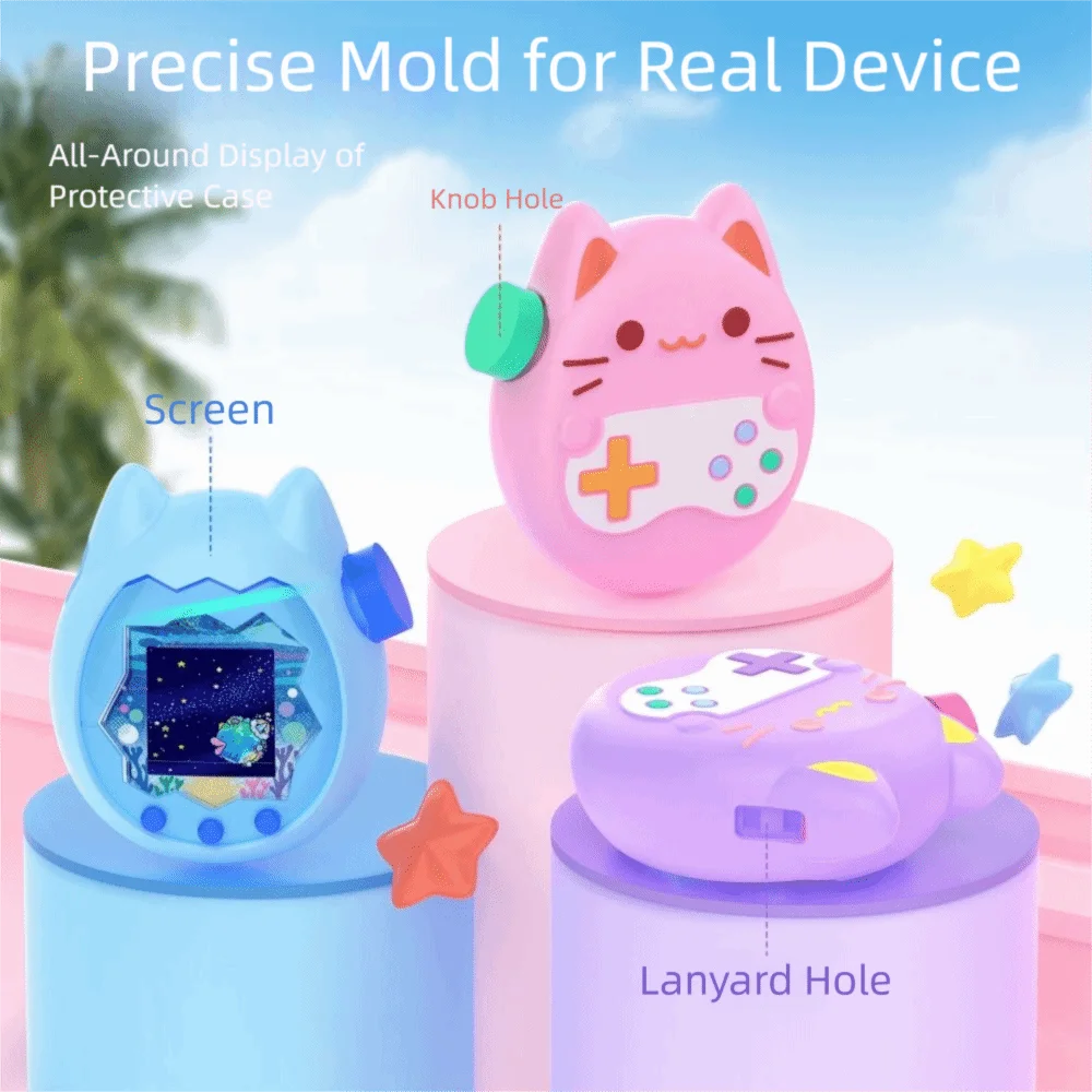 الكرتون ل Tamagotchi الجنة غطاء من السيليكون رقيقة جدا عدم الانزلاق الغطاء الواقي سقوط مقاومة لعبة الملحقات أجزاء اللعبة