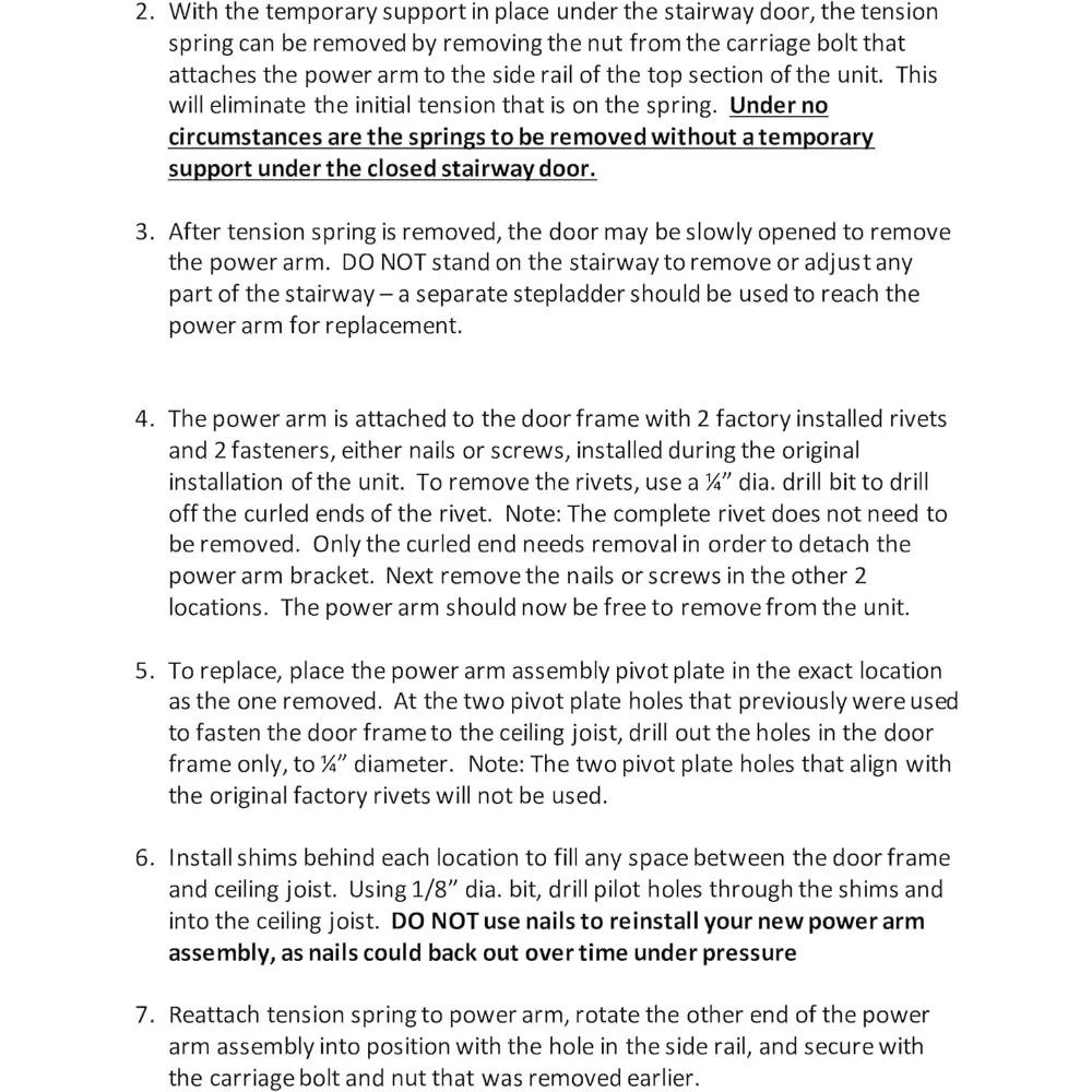 bracci di ricambio per cerniera scala soffitta - lati sinistro e destro - qualità OEM