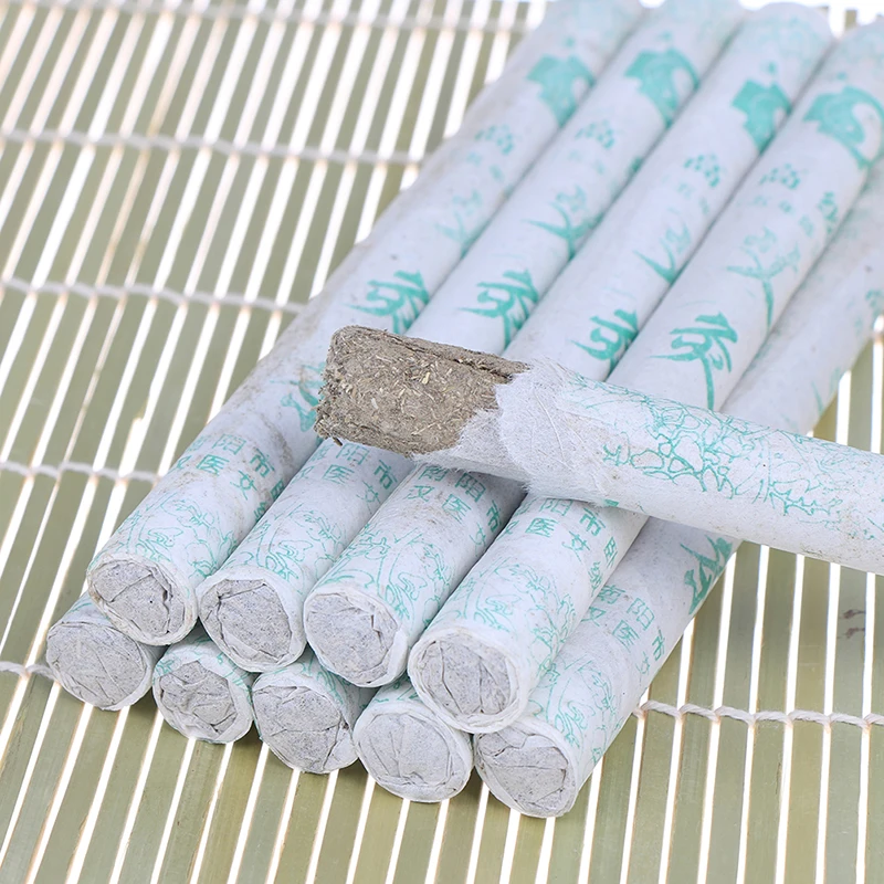 Rollos de Mugwort para masaje, palos de moxibustión puro, masaje cálido, puntos de acupuntura, calefacción, terapia de Moxa, alivio del dolor, cuidado de la salud, 10 piezas