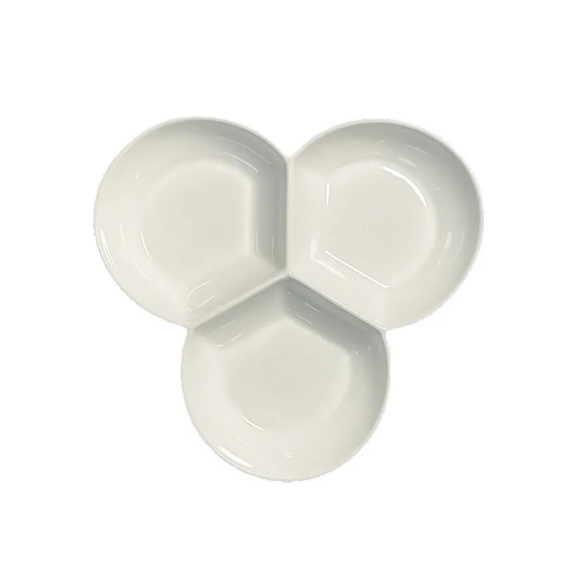 

divided tableware Three-grid Breakfast divided plate Separated plate Children's divided plate Dim sum snack
