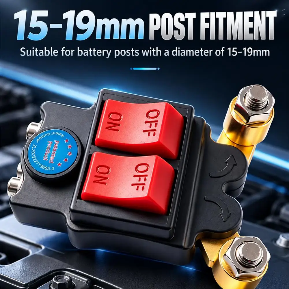 Dual Control Battery Disconnect Switch Rotate Power Off 12V 24V Power Isolator For Car RV Boat Waterproof Rocker Switch