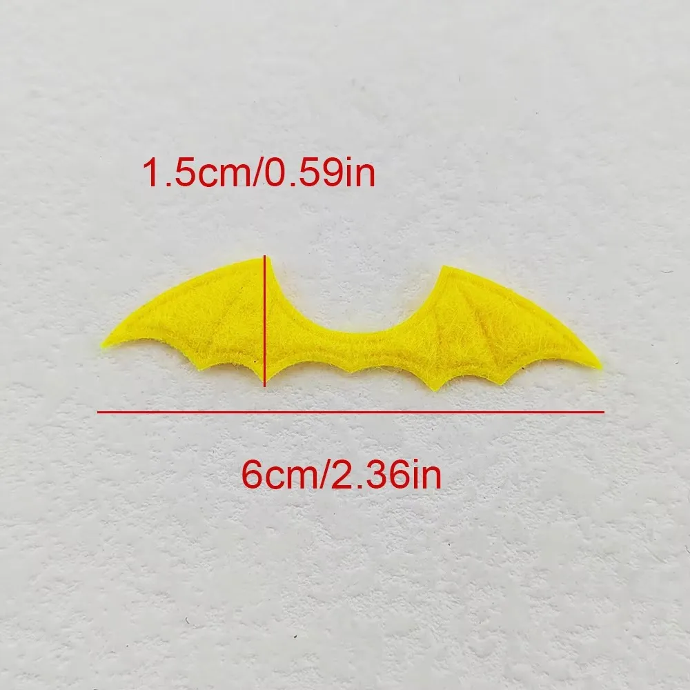 42 Stück/Set, 6 x 1,5 cm, Vampirflügel aus Vliesstoff, gepolsterte Applikationen zum Selbermachen von Halloween-Kostümen, Vampir-Haarspangen-Dekoration, Aufnäher. – Detail 2