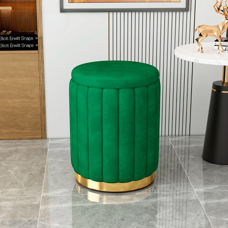 Modern Minimalist Round StoolLight Luxury Vanity ChairComfortable Shoe Changing StoolPortable Home Stool New Arrivals