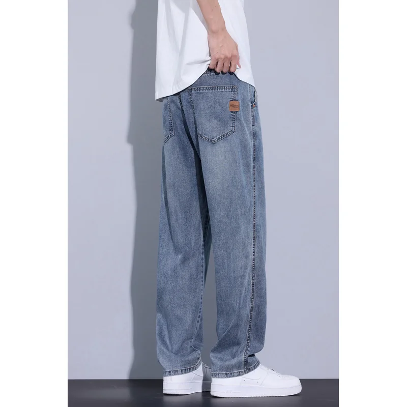 GIOIOMen's Jeans，2025Spring Summer New Loose Straight Thin Denim Long Pants，Fashionable Versatile Casual Pants