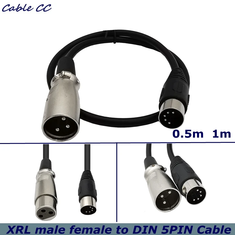 MIDI to XLR Adapter Cable,DIN 5 Pin to XLR 3 Pin Audio Cable for Match Music Instruments or Cables With MIDI or XLR Connector