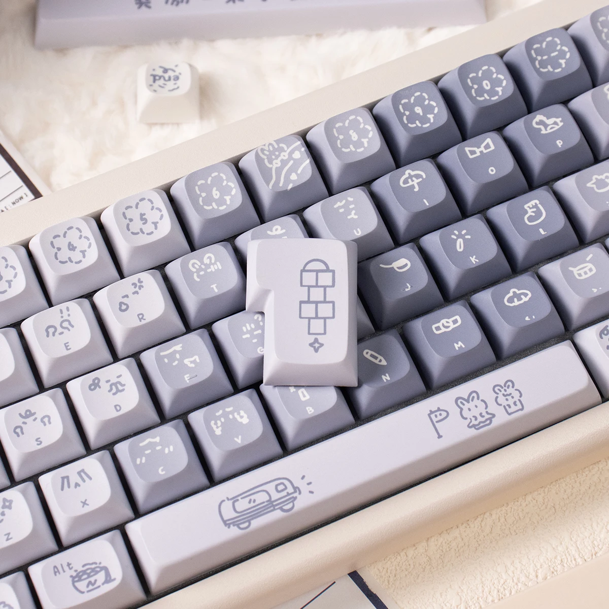 Kindergarten Thema Keycap Set pbt Sublimation Kirsche/Ure Profil Seite gravierte Keycaps für DIY mechanische Tastatur niedlichen Key Caps