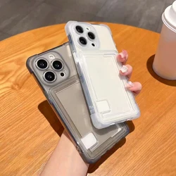 Card Holder Phone Case For Samsung A54 5g A53 A35 A05 A15 A33 A25 A12 S24 Ultra S22 S23 FE Wallet Airbag Shockproof Clear Cover