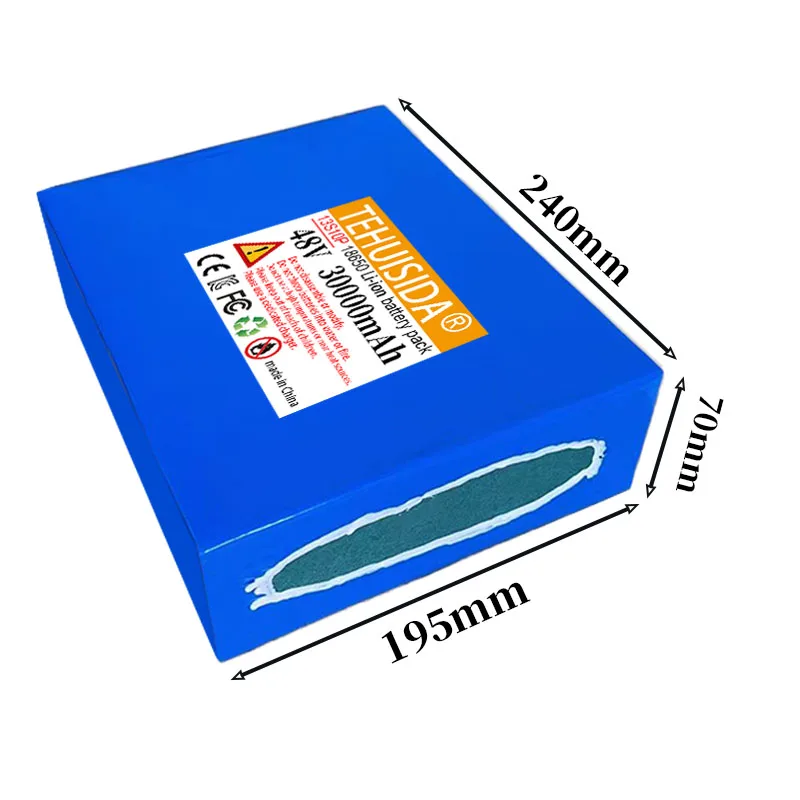 Brand New 18650 Lithium-ion Rechargeable Battery 48V 30ah Lithium Battery Pack 13S10P Built-in BMS Suitable for 250-2000W Motors