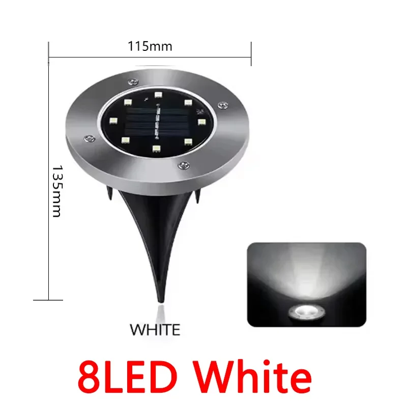 ESMARTER Solarleuchten für den Außenbereich, Scheiben-Untergrundlampe, Strahler, vergrabene Solarleuchte für Zuhause, Garten, Rasen, Hof, Dekoration 5