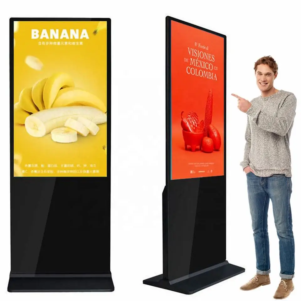 Customize 43-Inch Portable Advertising Equipment Full Screen LCD Digital Signage Vertical Video Player
