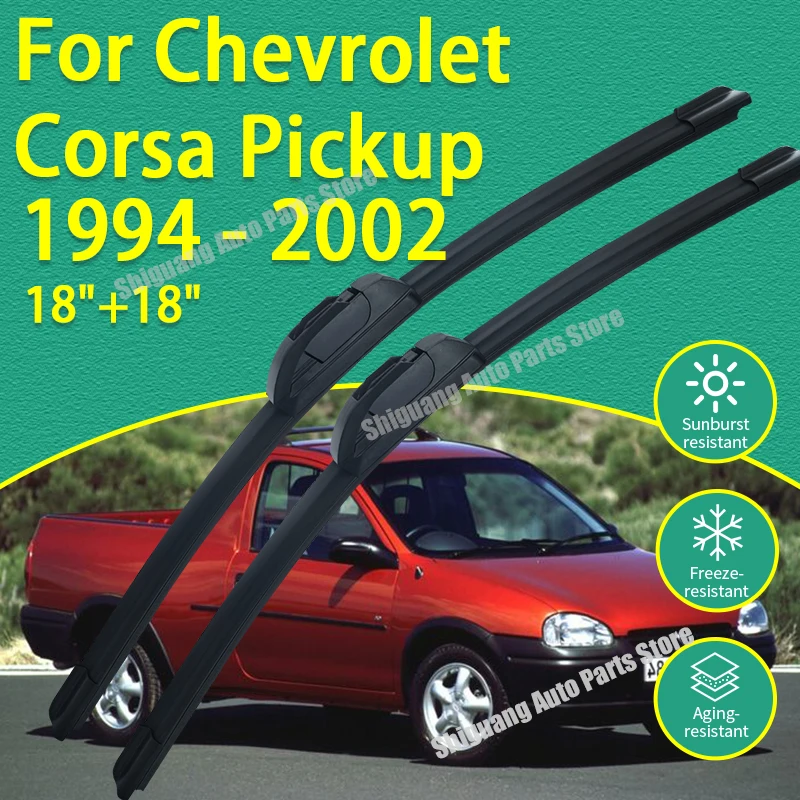 Palhetas de Silicone para Limpeza de Para-brisa para Chevrolet Corsa Pickup 1994 - 2002, Acessórios para Limpadores de Para-brisa 2001