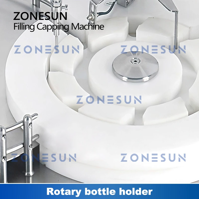 ZONESUN Liquid Filling Capping Machine Automatic Ceramic Pump Glass Vial Plastic Bottle Cosmetic Production ZS-XBFC20
