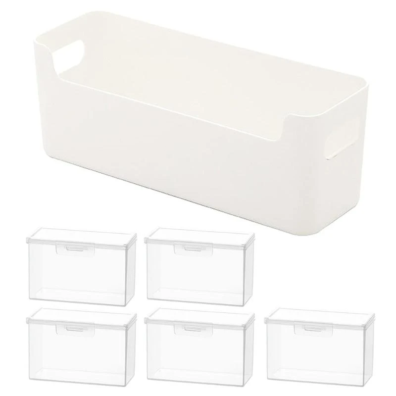 6 حزمة حزمة بطاقات بلاستيكية متينة الأقسام الداخلية القابلة للتعديل الأقسام المقاومة للترسبات القابلة للعرض