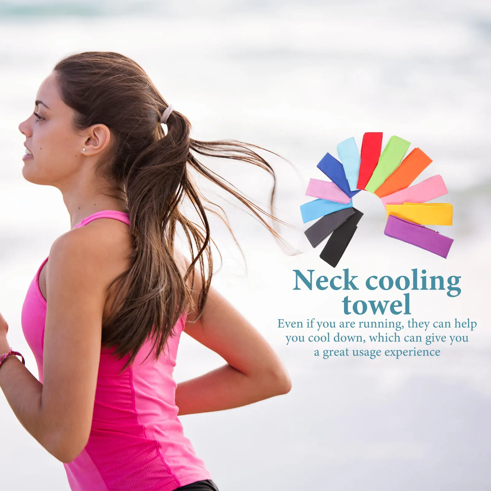 

12 Pcs Ice Scarf Cooling Neck Wraps Polyester Cotton Quick Dry Air Permeability Safe Outdoor Camping Swimming