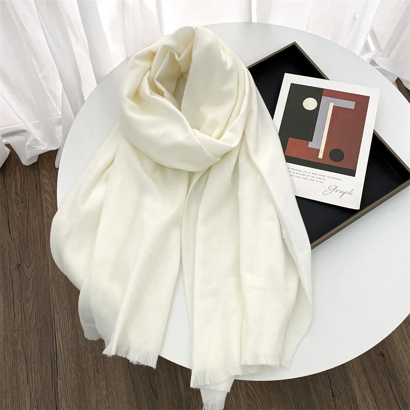 70*200 سنتيمتر بلون الشتاء الدافئة النساء وشاح شالات كشميرية سميكة منديل الحجاب يلتف الباشمينا فولارد عقال